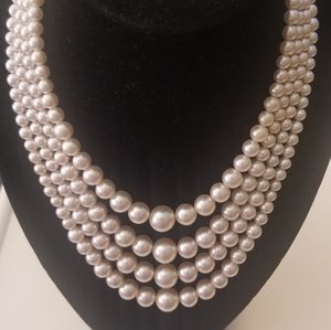 Vintage 4 strand faux pearl necklace